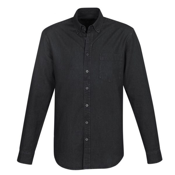 Biz Collection S017ML Mens Indie Denim L/S Shirt - Image 6