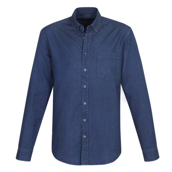 Biz Collection S017ML Mens Indie Denim L/S Shirt - Image 2