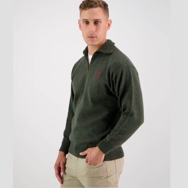 Swanndri SSD2446D Men's Mariner Wool Zip Neck Sweater - Image 2