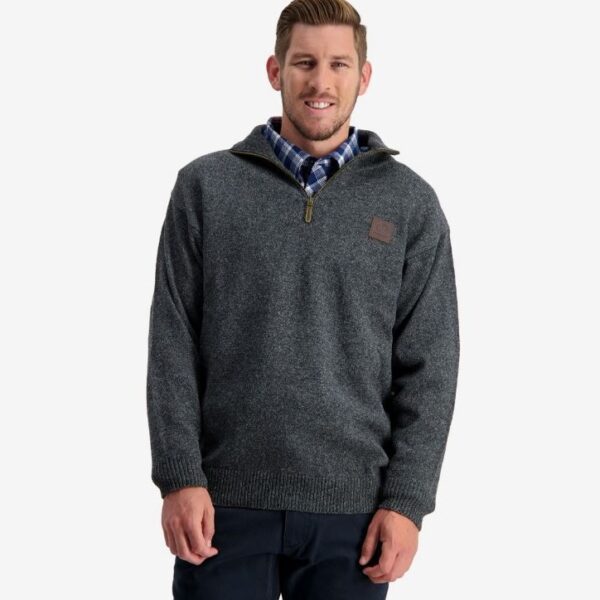 Swanndri SSD2446D Men's Mariner Wool Zip Neck Sweater - Image 6