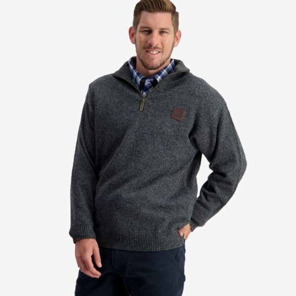 Swanndri SSD2446D Men's Mariner Wool Zip Neck Sweater - Image 5