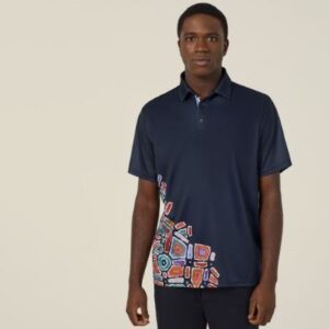 NNT CATJH6 Mens Water Dreaming Indigenous Print Polo