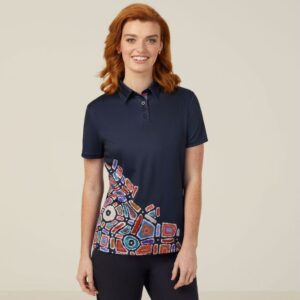 NNT CATUQV Water Dreaming Indigenous Print Polo