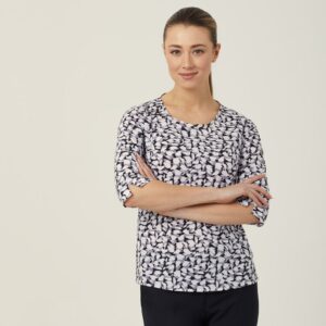 NNT CATUFN Petal Print 3/4 Sleeve Top