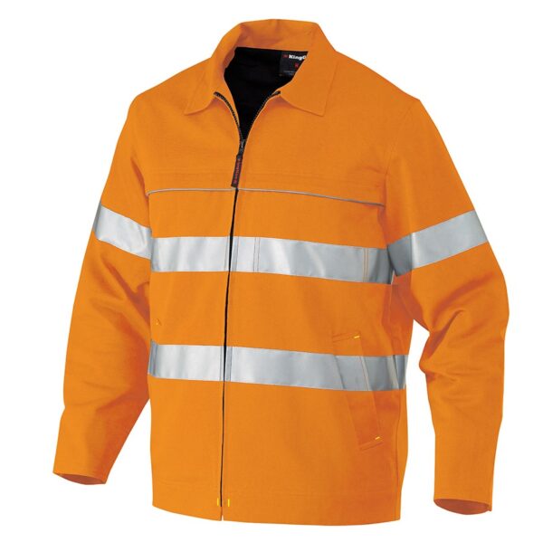 KingGee K55805 Hi-Vis Reflective Nano-Tex Cotton Drill Work Jacket