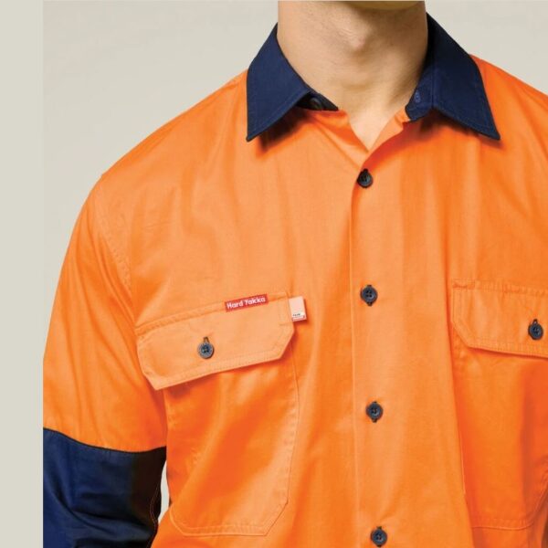 Hard Yakka Y07558 Koolgear Hi-Vis 2 Tone Vented Long Sleeve Shirt - Image 7