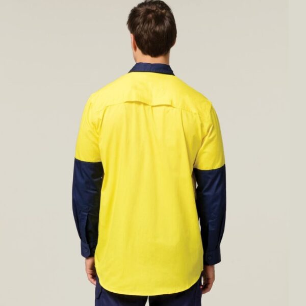 Hard Yakka Y07558 Koolgear Hi-Vis 2 Tone Vented Long Sleeve Shirt - Image 3