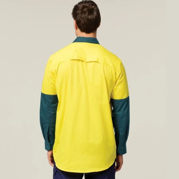 Hard Yakka Y07558 Koolgear Hi-Vis 2 Tone Vented Long Sleeve Shirt - Image 9