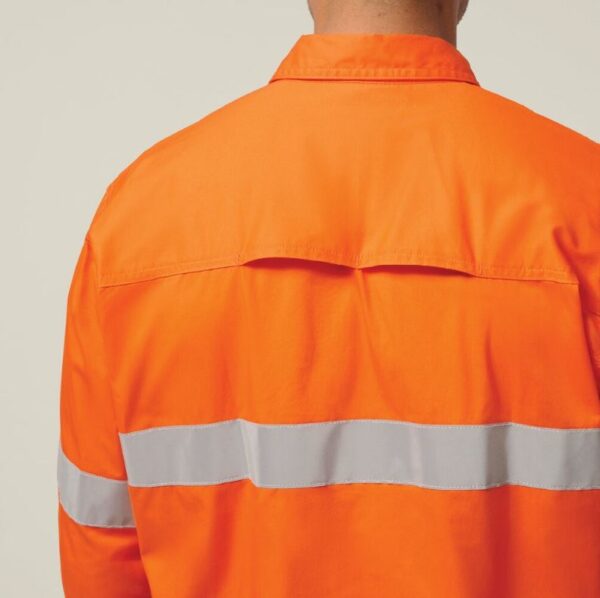 Hard Yakka Y07996 Koolgear Hi-Vis Tape Vented Cotton Twill Shirt - Image 3