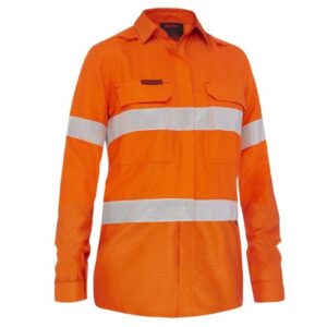 Bisley BL8339T Apex 160 Women’s Taped Hi Vis FR Ripstop Vented Shirt