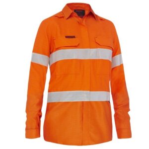 Bisley BL8439T Apex 185 Women’s Taped Hi Vis Ripstop FR Vented Shirt