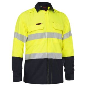 Bisley BS8338T Apex 160 Taped Hi Vis FR Ripstop Vented Shirt