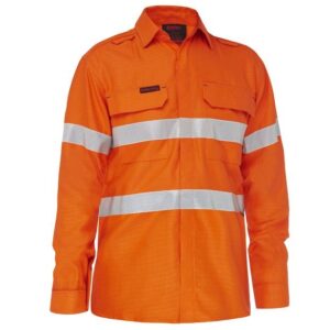 Bisley BS8339T Apex 160 Taped Hi Vis FR Ripstop Vented Shirt