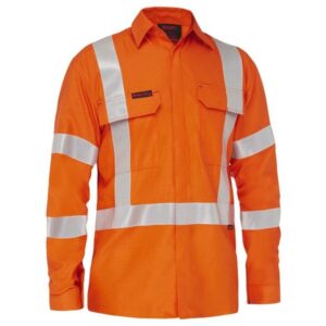 Bisley BS8439XT Apex 185 X Taped Hi Vis FR Ripstop Vented Shirt