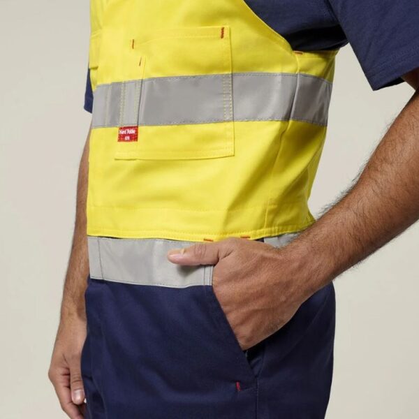 Hard Yakka Y01055 Hi Vis 2Tone Action Back Cotton Taped Overall - Image 3