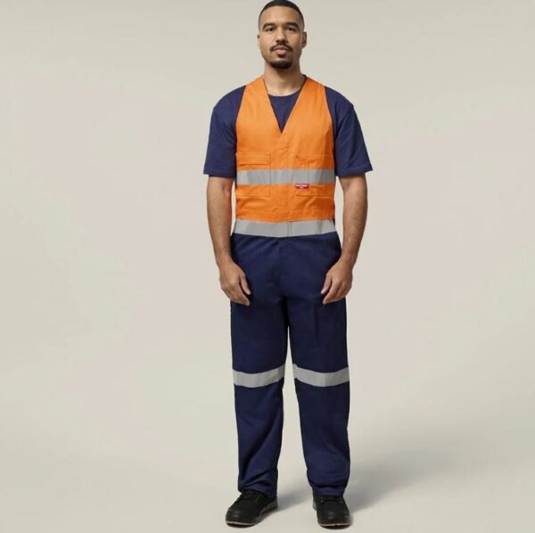 Hard Yakka Y01055 Hi Vis 2Tone Action Back Cotton Taped Overall - Image 5