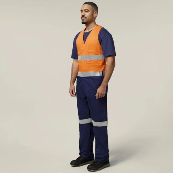 Hard Yakka Y01055 Hi Vis 2Tone Action Back Cotton Taped Overall - Image 8