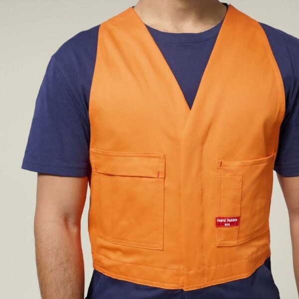 Hard Yakka Y01526 Hi Vis 2Tone Action Back Cotton Drill Overall - Image 4