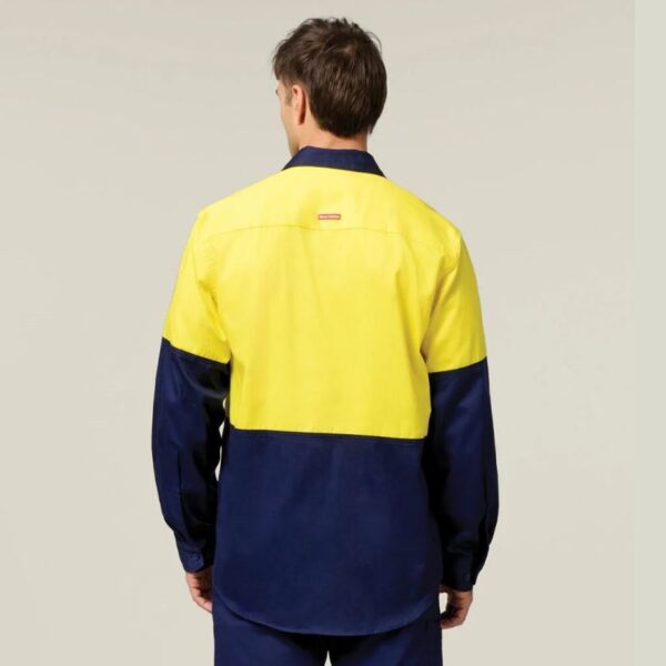 Hard Yakka Y04605 Core Hi Vis Long Sleeve Heavyweight Cotton Drill Shirt - Image 7