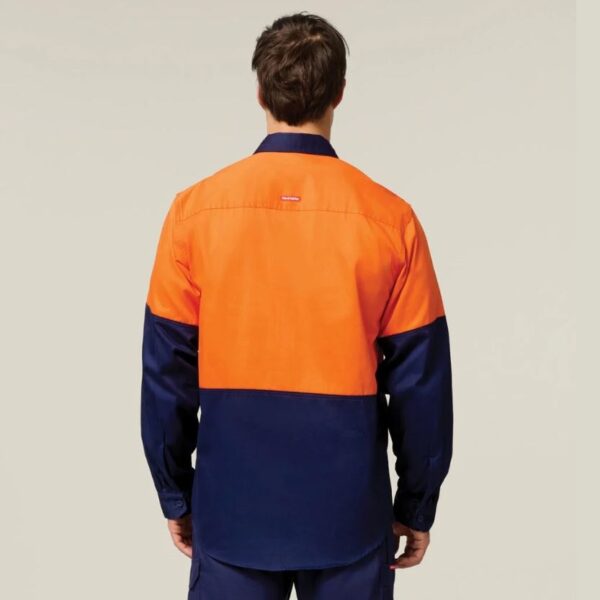 Hard Yakka Y04605 Core Hi Vis Long Sleeve Heavyweight Cotton Drill Shirt - Image 3