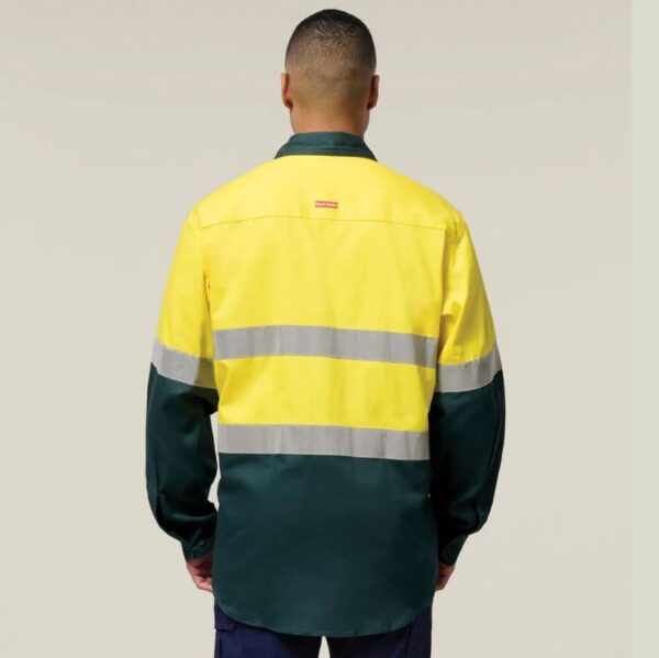 Hard Yakka Y04610 Core HiVis 2Tone Taped Drill Shirt - Image 7