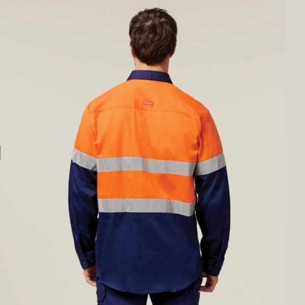 Hard Yakka Y04615 Core HiVis Long Sleeve Heavyweight Closed Front Taped Shirt - Image 7