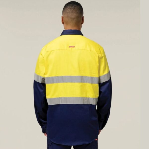 Hard Yakka Y04615 Core HiVis Long Sleeve Heavyweight Closed Front Taped Shirt - Image 3