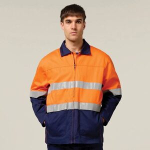 Hard Yakka Y06545 Core Hi Vis 2 Tone Cotton Drill Taped Jacket