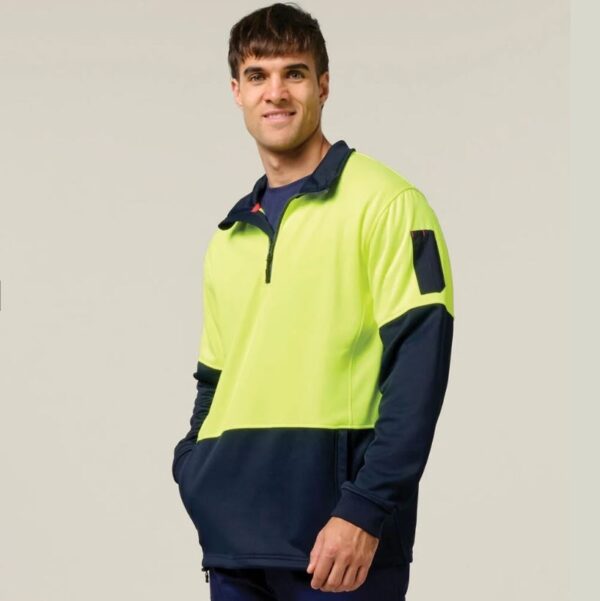 Hard Yakka Y19330 HiVis 2 Tone 1/4 Zip Brushed Fleece Jumper - Image 5