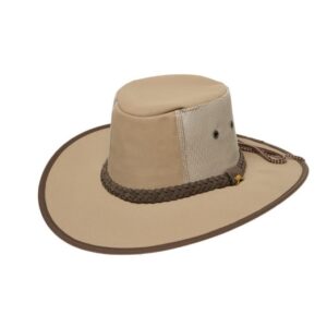 Statesman S6626578 Seabreeze 4 Part Solid Canvas Hat Sand