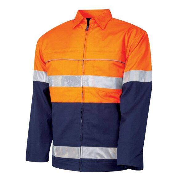 TRu Workwear DJ2192T1 Midweight Hi-Vis Cotton Drill Jacket With 3M Tape - Image 2