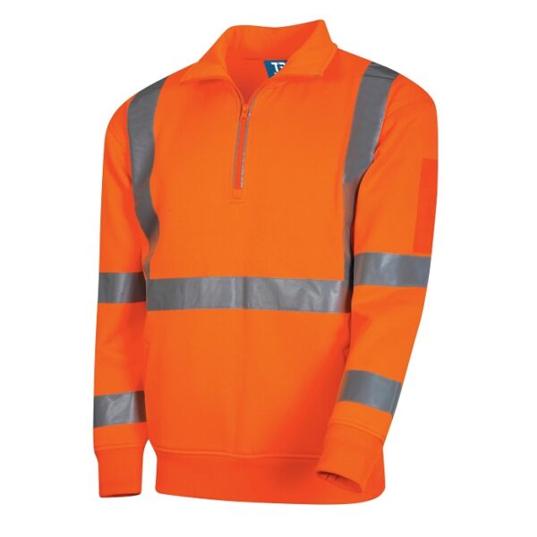 TRu Workwear TF1950T5 1/4 Zip Fleece Jumper With TRuVis Reflective Tape