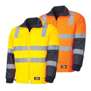 TRu Workwear TJ2945T4 Wet Weather Jacket With Removable Sleeves And TRuVis Reflective Tape