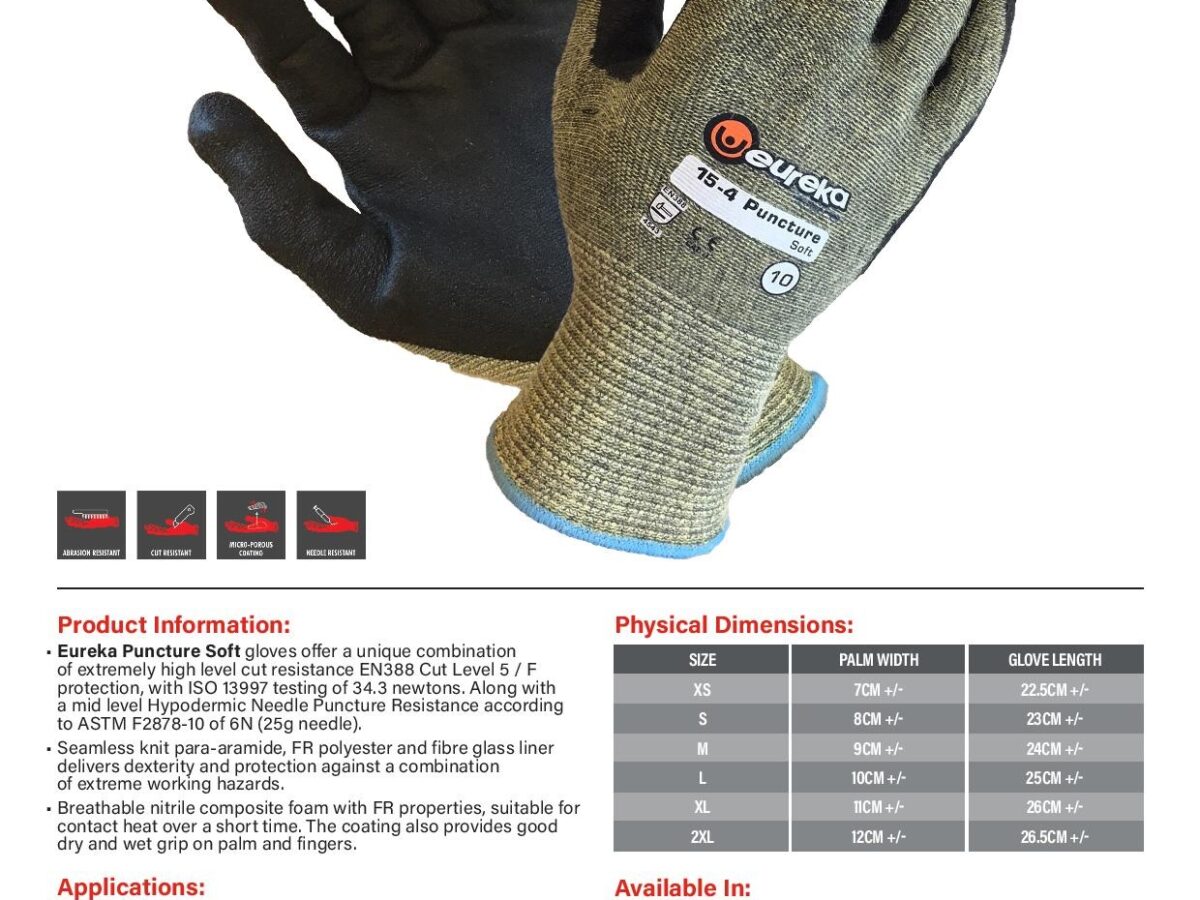 Eureka Puncture Extreme Needle and Cut Resistant Gloves -E10-6