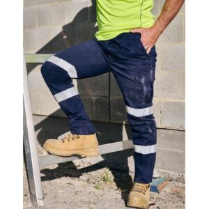 Bisley BPC6029T Taped Biomotion Stretch Cotton Drill Elastic Waist Cargo Work Pant