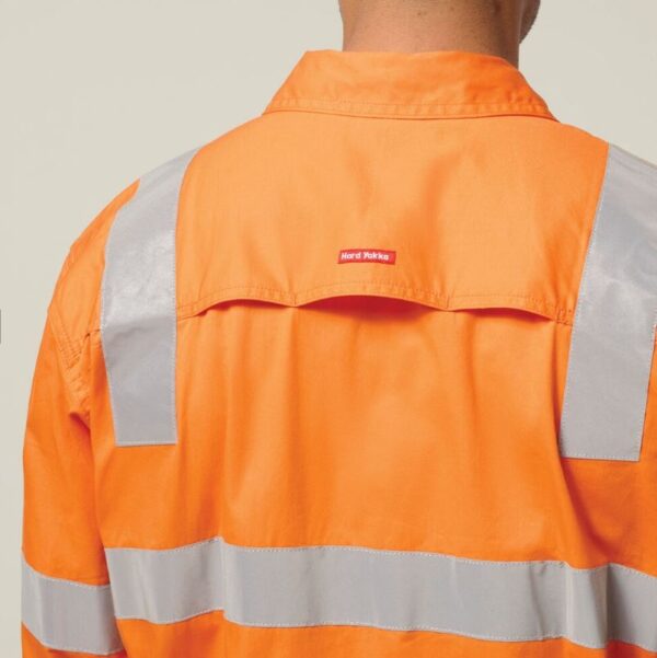 Hard Yakka Y04265 Biomotion Hi Vis Taped Cotton Drill Shirt - Image 5