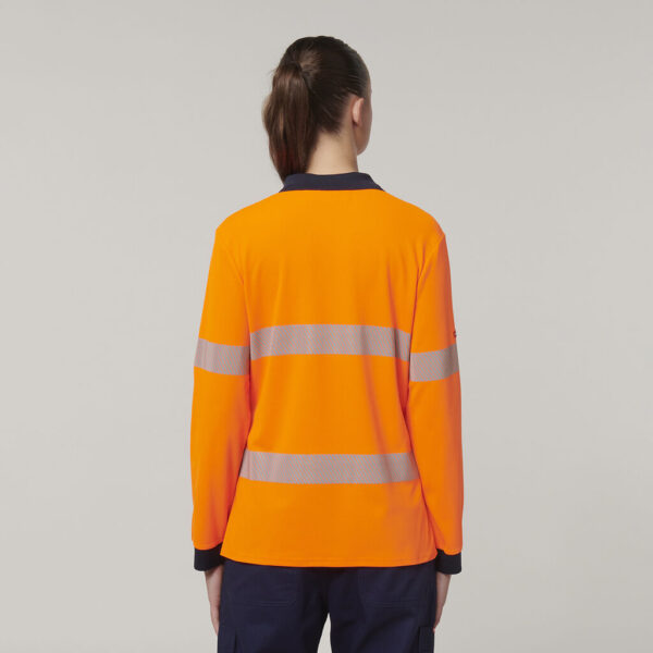 Hard Yakka Y08604 Womens Long Sleeve Hi Vis Taped Polo - Image 4