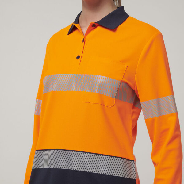 Hard Yakka Y08604 Womens Long Sleeve Hi Vis Taped Polo - Image 5