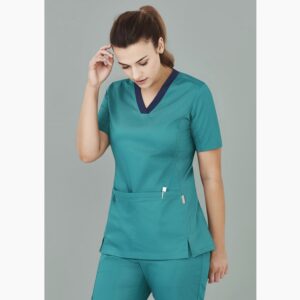 Biz Care CST043LS Womens Riley Stretch Scrub Top