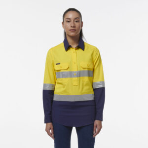 KingGee K44230 Womens Workcool Vented Closed Front Reflective Shirt