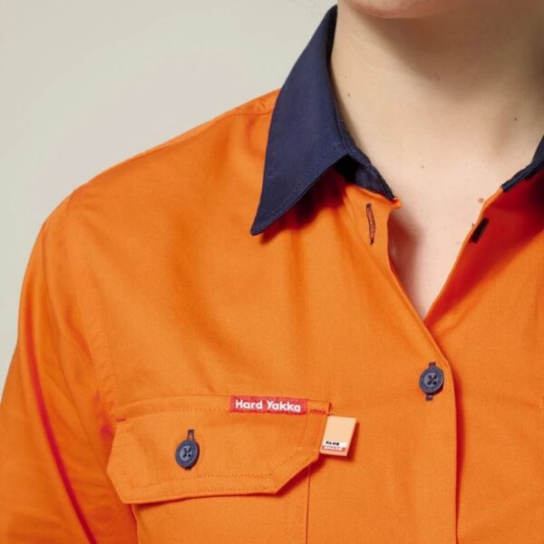 Hard Yakka Y08423 Womens Long Sleeve Hi Vis 2 Tone Vented Shirt - Image 10