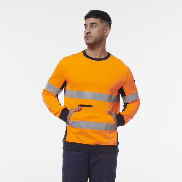 KingGee K55058 Reflective Spliced Crew Neck Fleece - Image 2