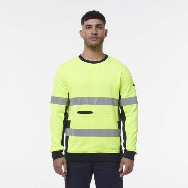 KingGee K55058 Reflective Spliced Crew Neck Fleece - Image 5