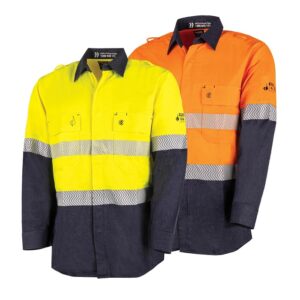 Bool BW2595T1 Regular Weight PPE2 Two Tone FR Shirt With Segmented FR Reflective Tape