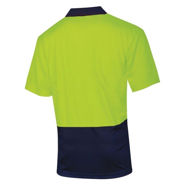 Tru Workwear TS2415 Recycled Anti-Microbial Micromesh S/S Two Tone Hi-Vis Polo Shirt - Image 3