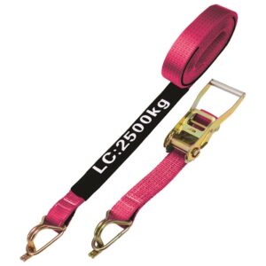 Linq RTDJ509-P Pink Ratchet Tie Down 50mm x 9m 2.5T Captive J-Hook