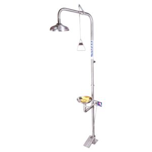 Pratt SE607T316 Combination 316SS Shower w/ Eye & Face Bowl & Foot Treadle