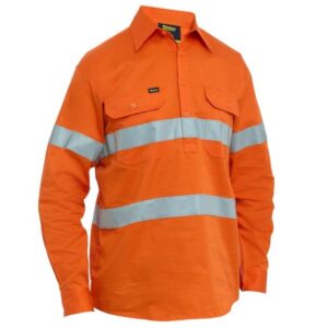 Bisley BSC6897T Taped Hi Vis Cool Lightweight Closed Front Shirt