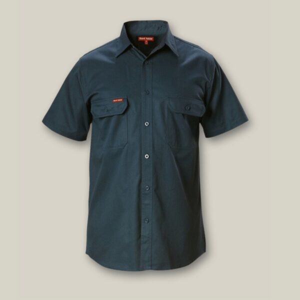 Hard Yakka Y07510 Short Sleeve Open Front Cotton Drill Work Shirt - Image 7