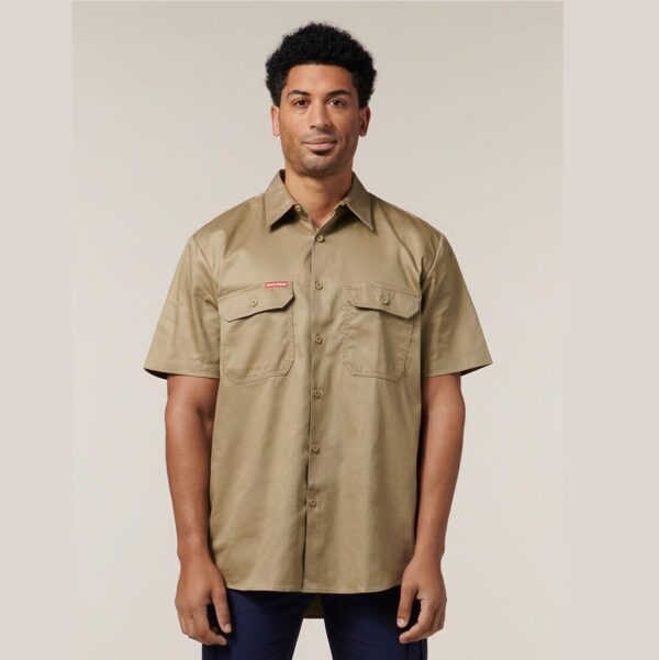 Hard Yakka Y07510 Short Sleeve Open Front Cotton Drill Work Shirt